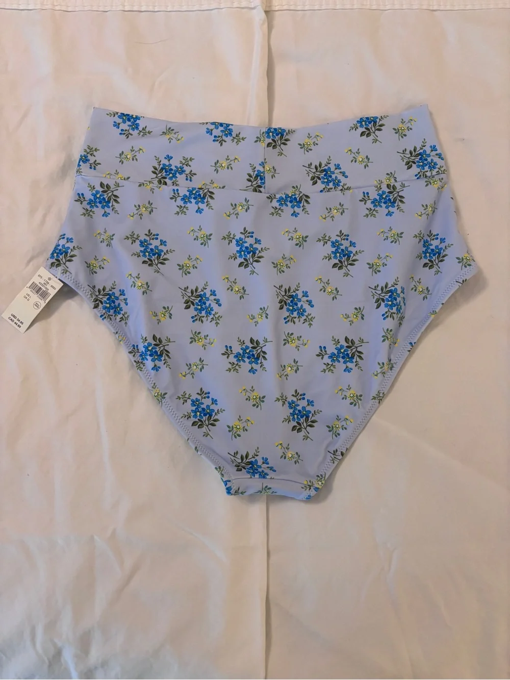 aerie Light Blue Floral High-Waist Bikini Bottoms